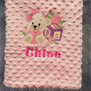 Pătura cu Ursuleț și Nume Personalizat-Atelierul Fermecat