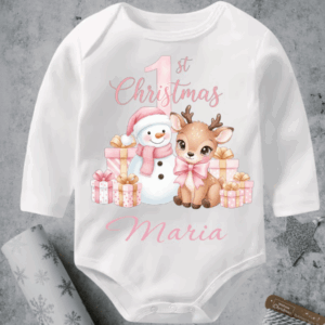 Body bebeluși „Primul Crăciun” personalizat cu nume|Atelierul Fermecat