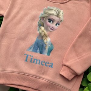Bluză Imprimată Personalizată cu Prințesa Gheață | Cadou Copii | Atelierul Fermecat