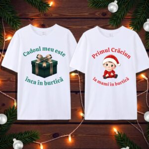 Set Tricouri pentru Viitori Părinți – Editie Specială de Crăciun