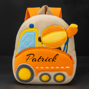 Rucsac de Grădiniță cu Excavator – Personalizat cu Nume 🚜