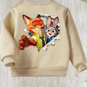 🦊🐰 Hanorac copii Zoo  – Bluză cu Nick & Judy 💛